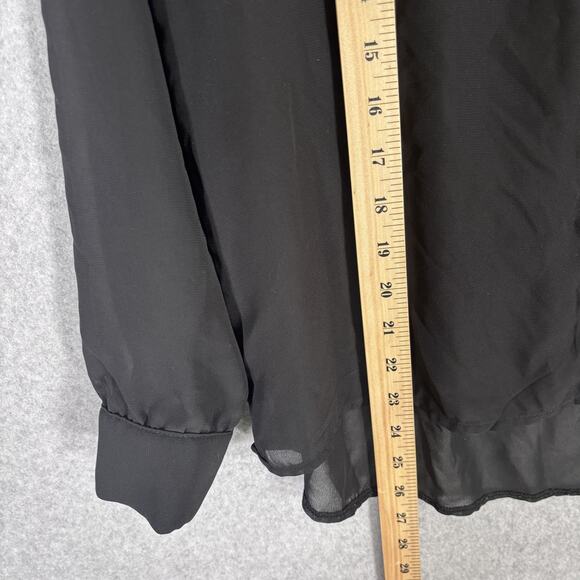 The Arte Sheer Blouse Medium Button Puff Whimsigoth Coquette Lagom Career Quiet - Picture 6 of 11